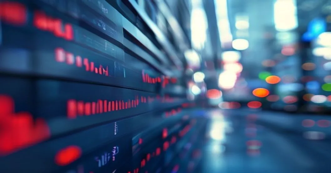 Stock market boards showing gains as traders monitor chip stocks and major indexes