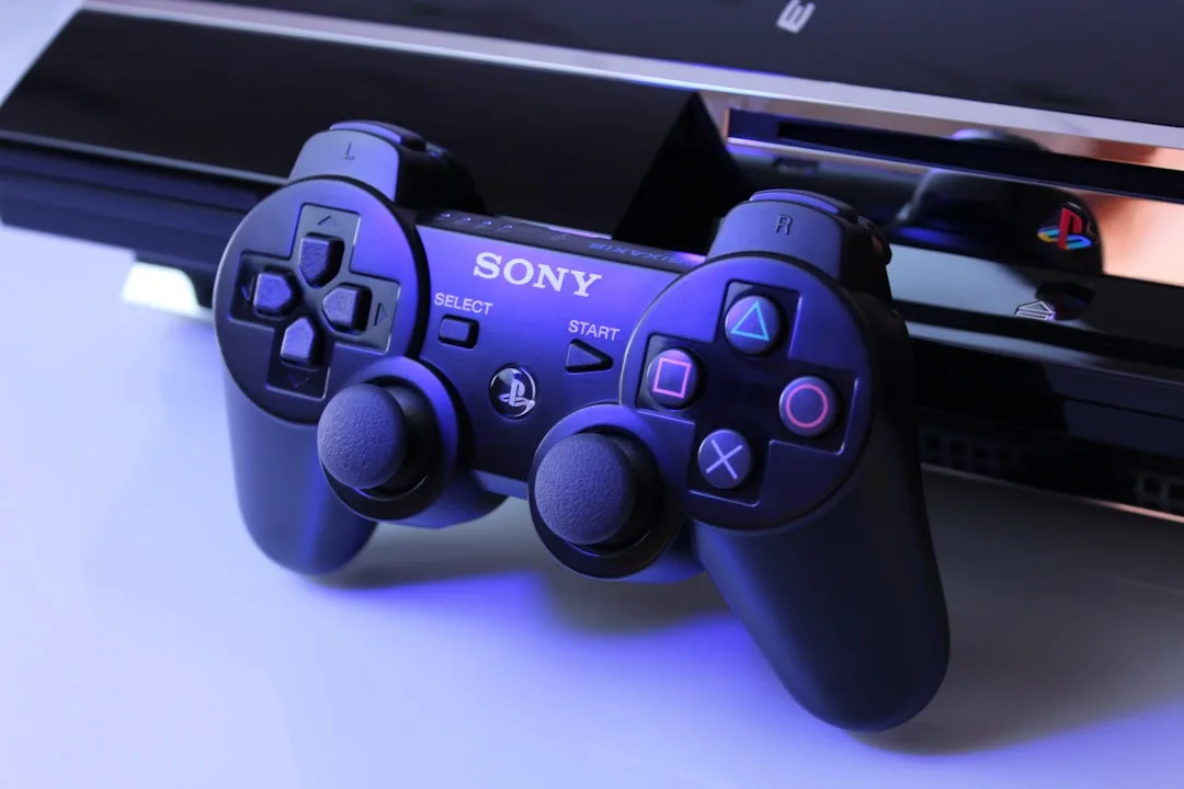 PlayStation console with digital game menu