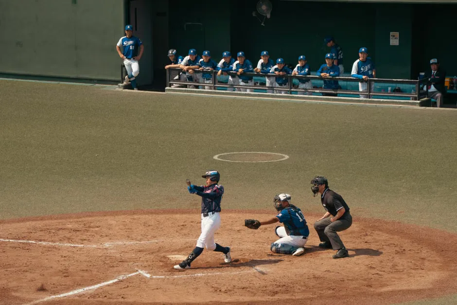 A baseball stadium scene representing discussions about MLB participation in the 2028 Los Angeles Olympics