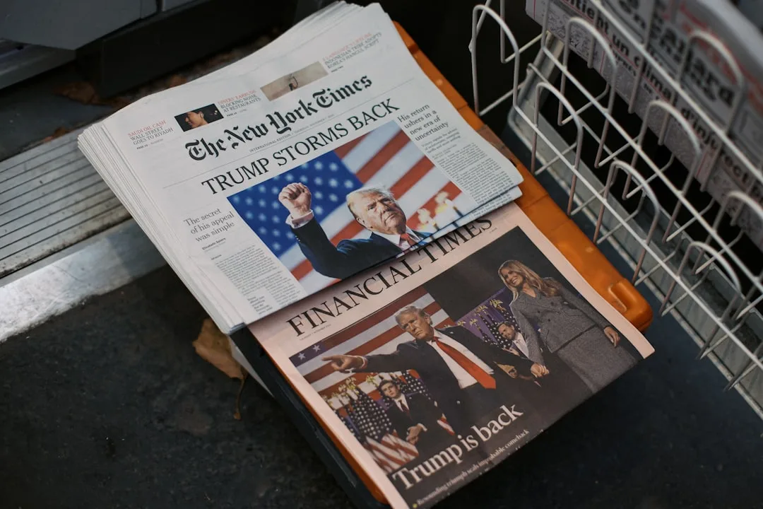 A presidential aircraft on a runway with legal documents symbolizing subpoenas over Air Force One reporting