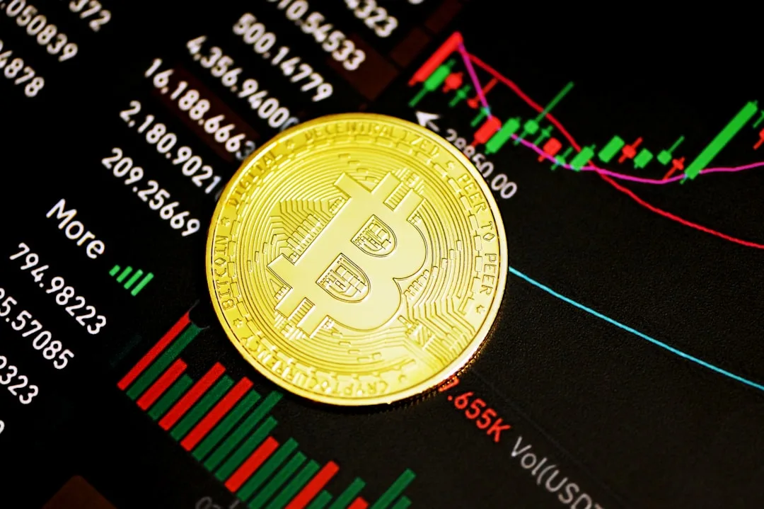 Retirement account documents with crypto symbols and market charts illustrating debate over 401(k) investment options